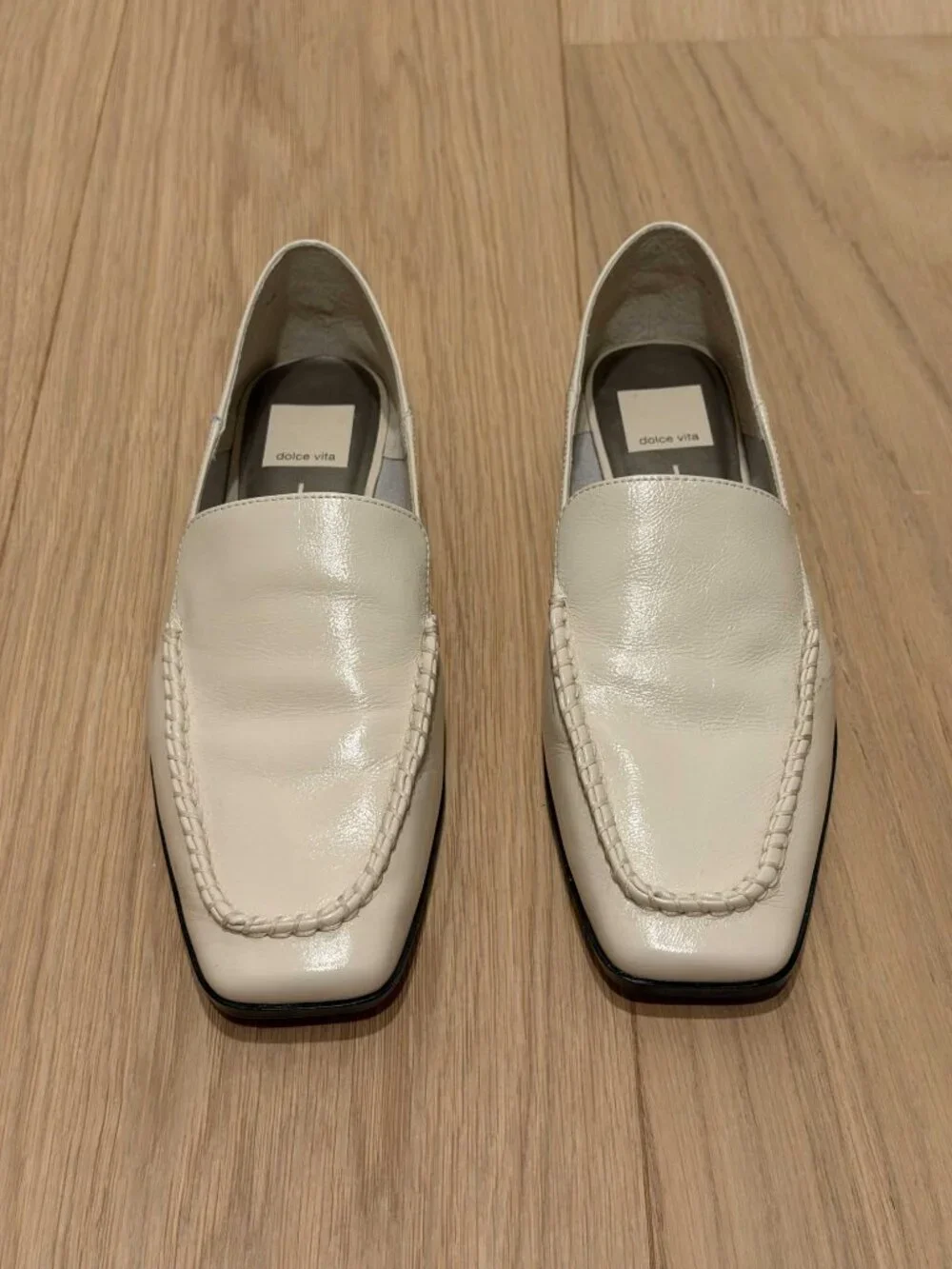 Dolce Vita Cream Leather Braided Loafers
